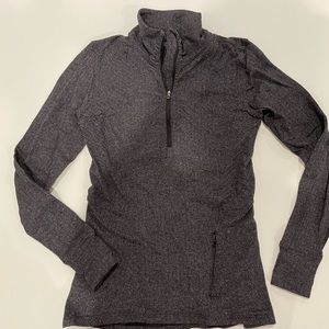 Lululemon quarter zip grey/black herringbone Sz 6